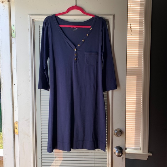 Lilly Pulitzer Dresses & Skirts - Lily Pulitzer Navy V-Neck Dress, Large